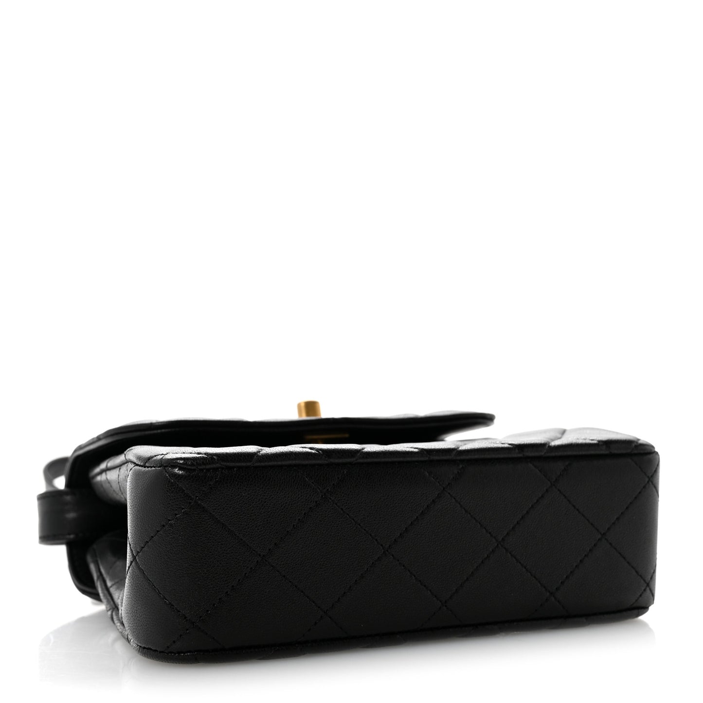 Lambskin Quilted Crossbody Flap Black