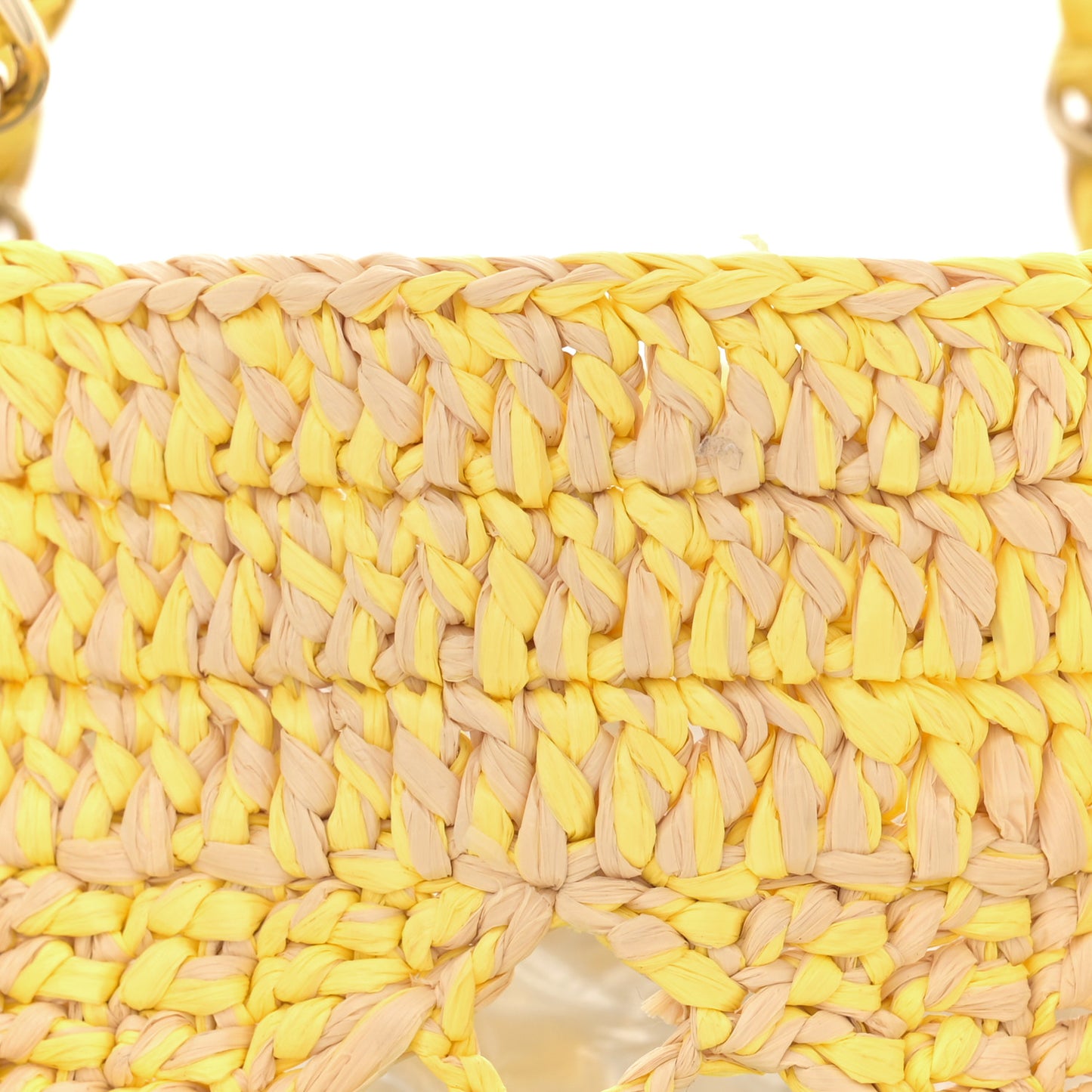 Straw Raffia Tote Beige Yellow
