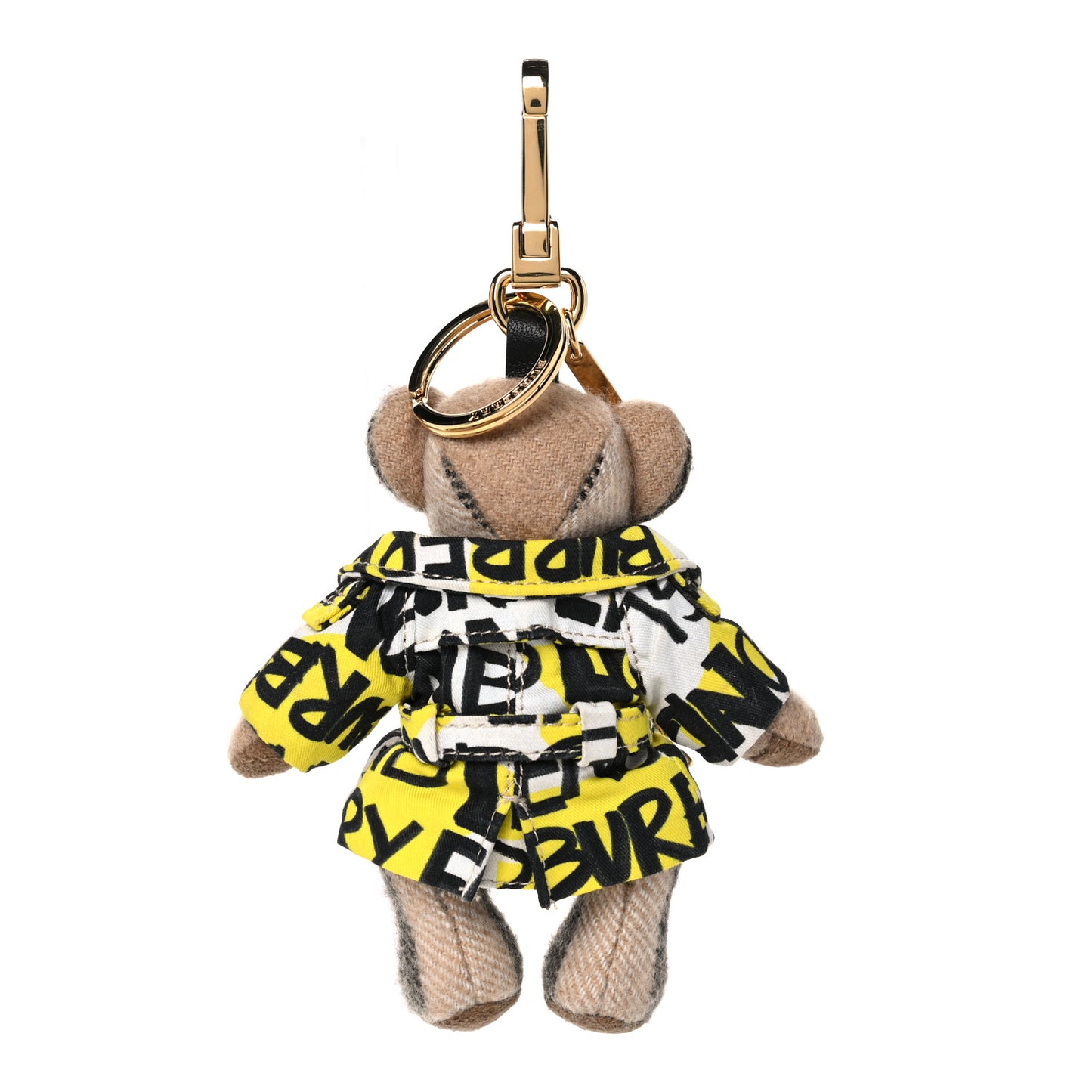 Cashmere Graffiti Print Thomas Trench Teddy Bear Keychain Charm Yellow