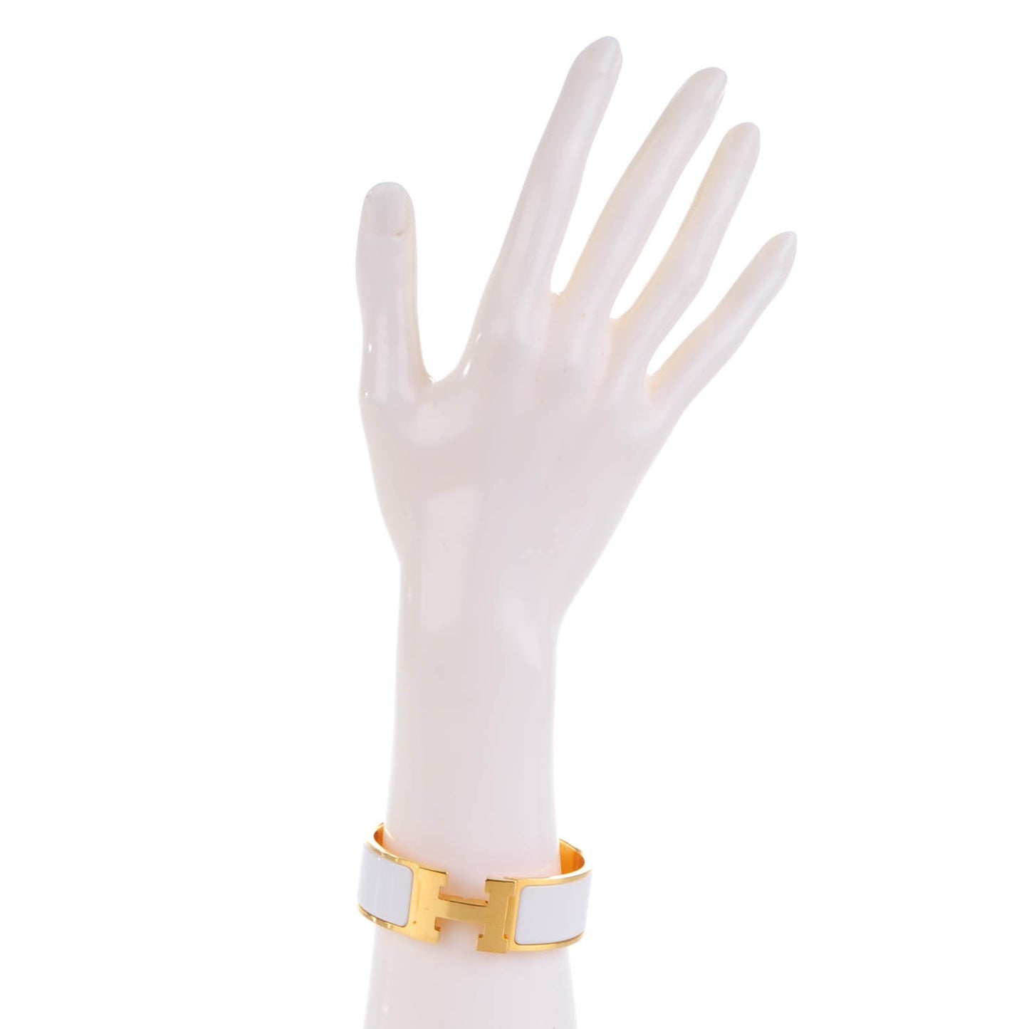 Enamel Wide Clic Clac H Bracelet PM White