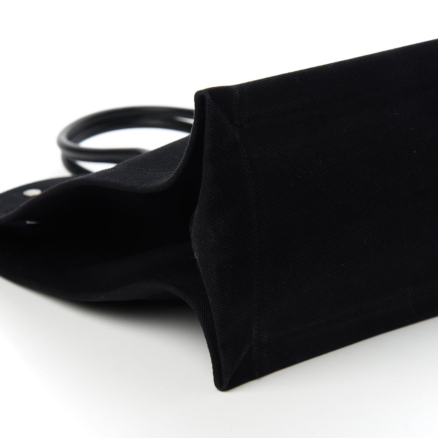 Linen Calfskin Rive Gauche Tote Black