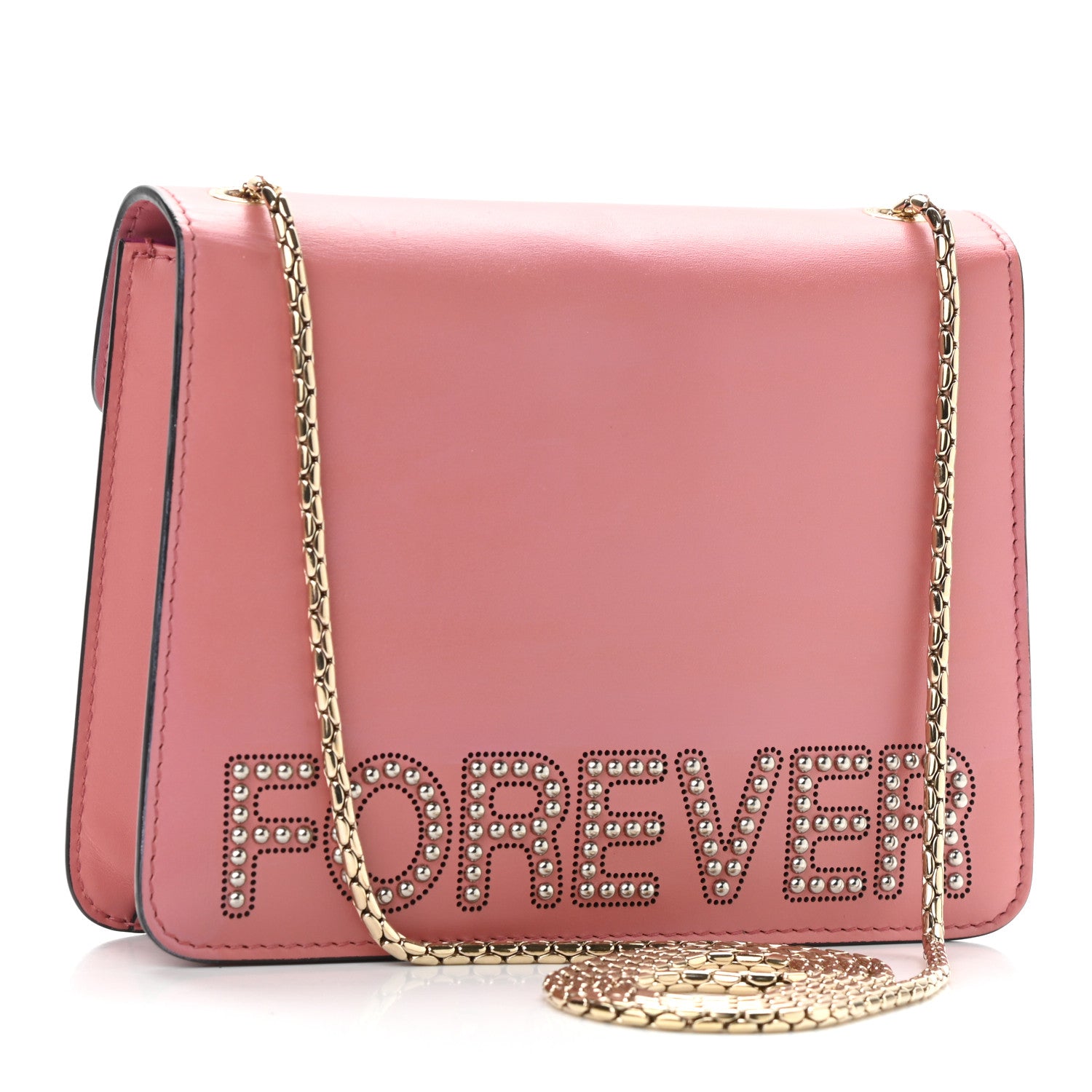 Bulgari Nappa Embellished Serpenti Forever Crossbody Pink 3 of 11