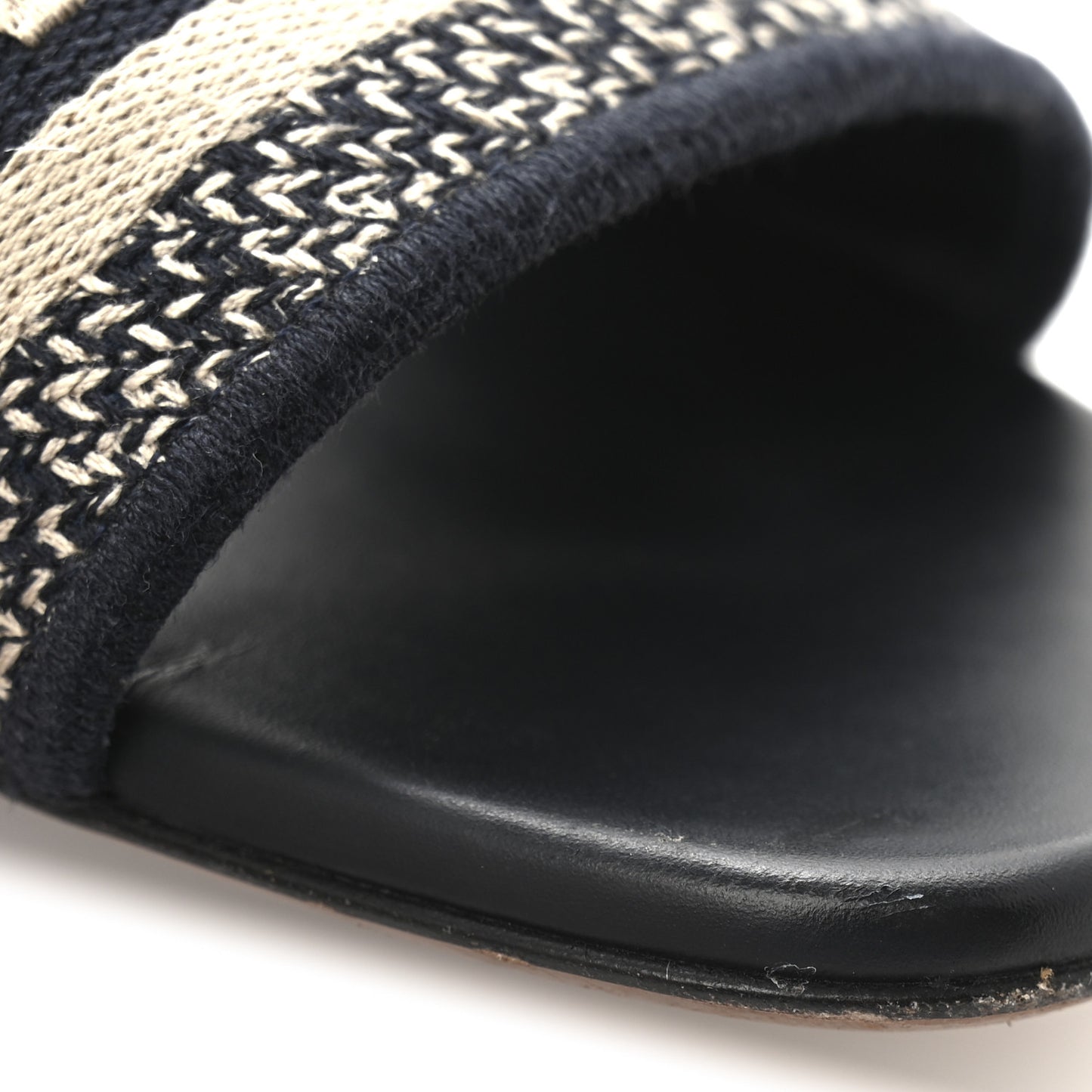 Canvas Embroidered Dway Mules Slide Sandals 39 Deep Blue