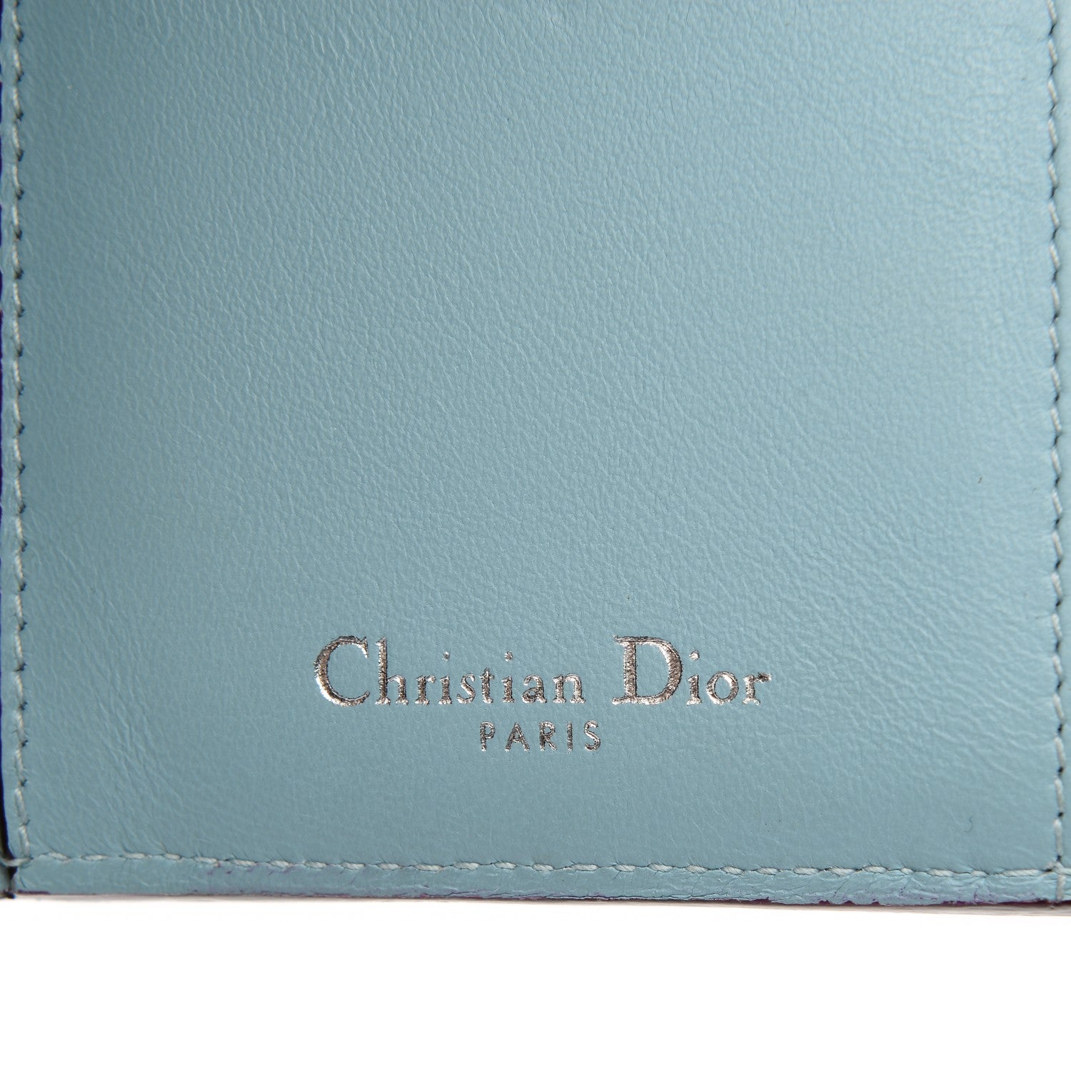 Christian Dior Bullcalf Diorissimo Medium Envelope Wallet Grey Blue 7 of 8