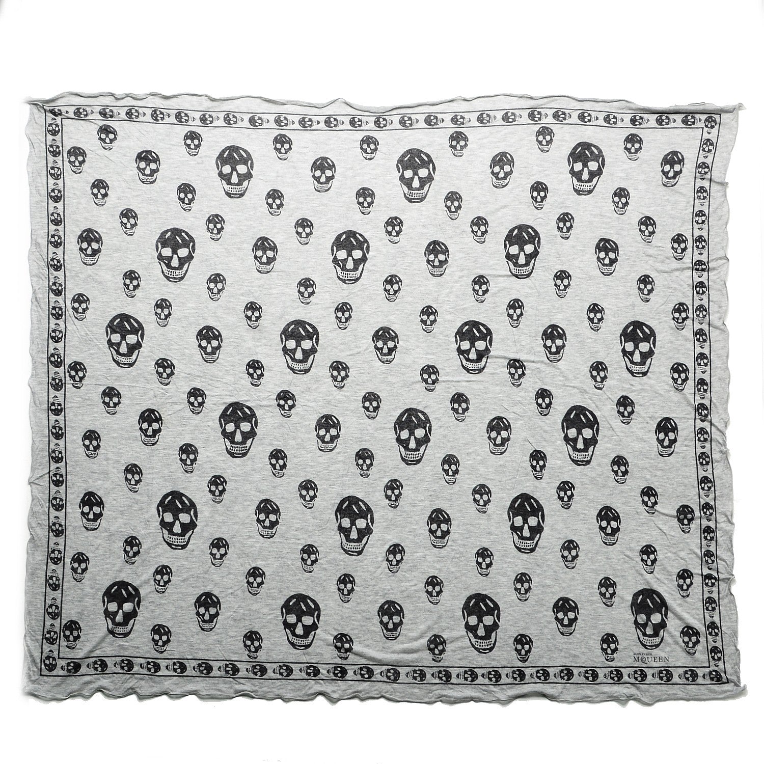 Alexander McQueen Modal Skull Scarf Grey Black 1 of 5