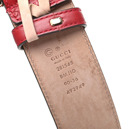 Gucci Soft Microguccissima Margaux Calfskin Belt 90 36 Rosso 3 of 5