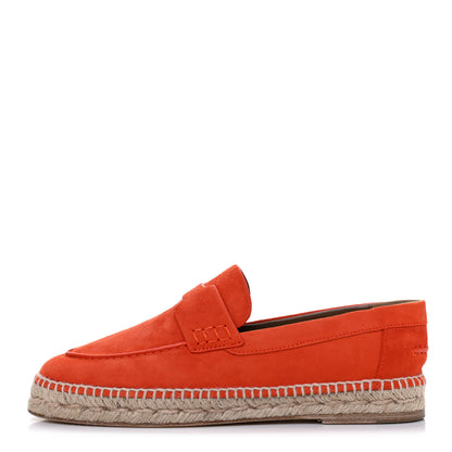 Hermes Suede Goatskin Womens Trip Espadrilles 38 Rouge Braise 1 of 10