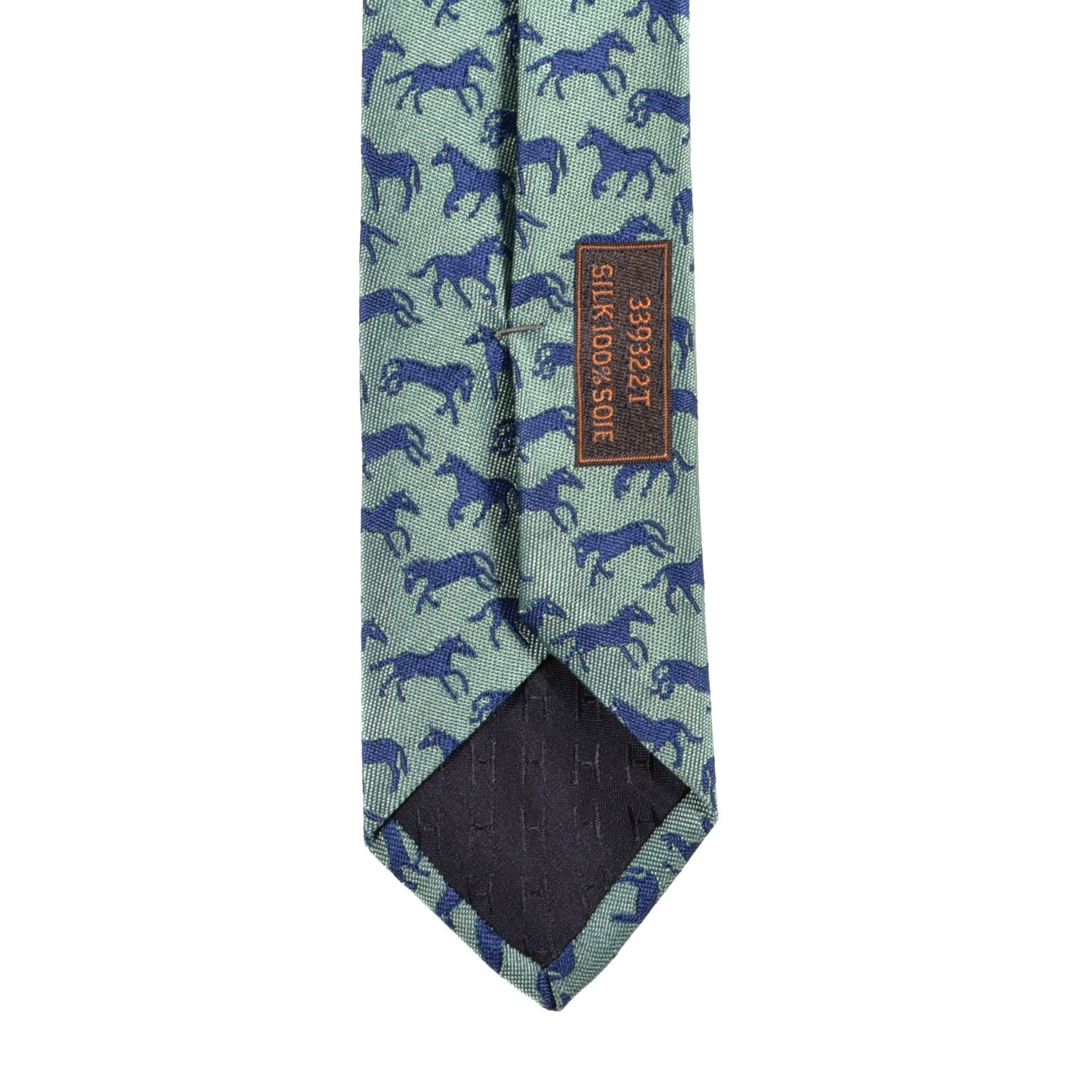 Hermes Silk 7 Galop En Vrac Mens Neck Tie Vert Amande Marine Azur 5 of 7