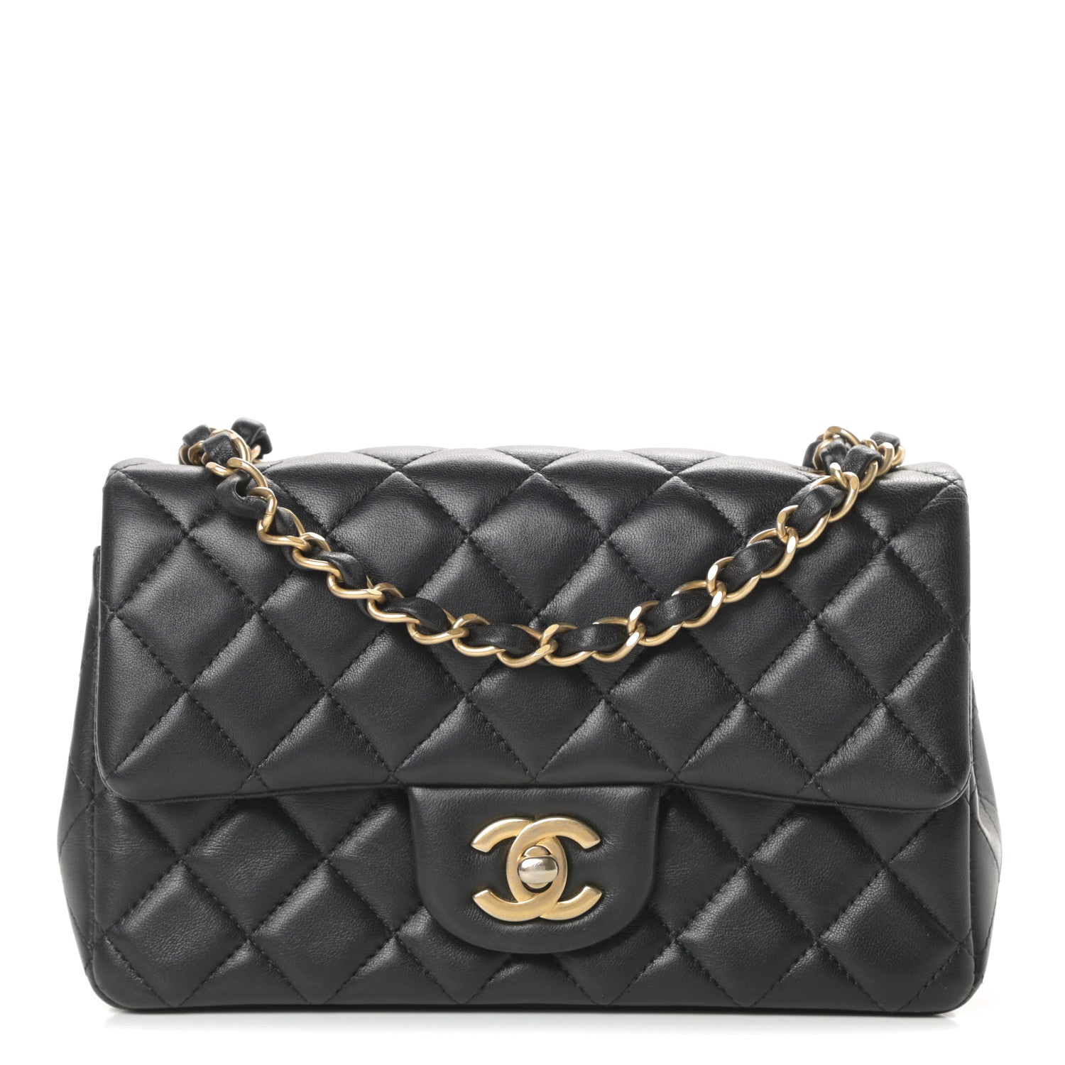 Chanel Lambskin Quilted Mini Rectangular Flap Black 1 of 15