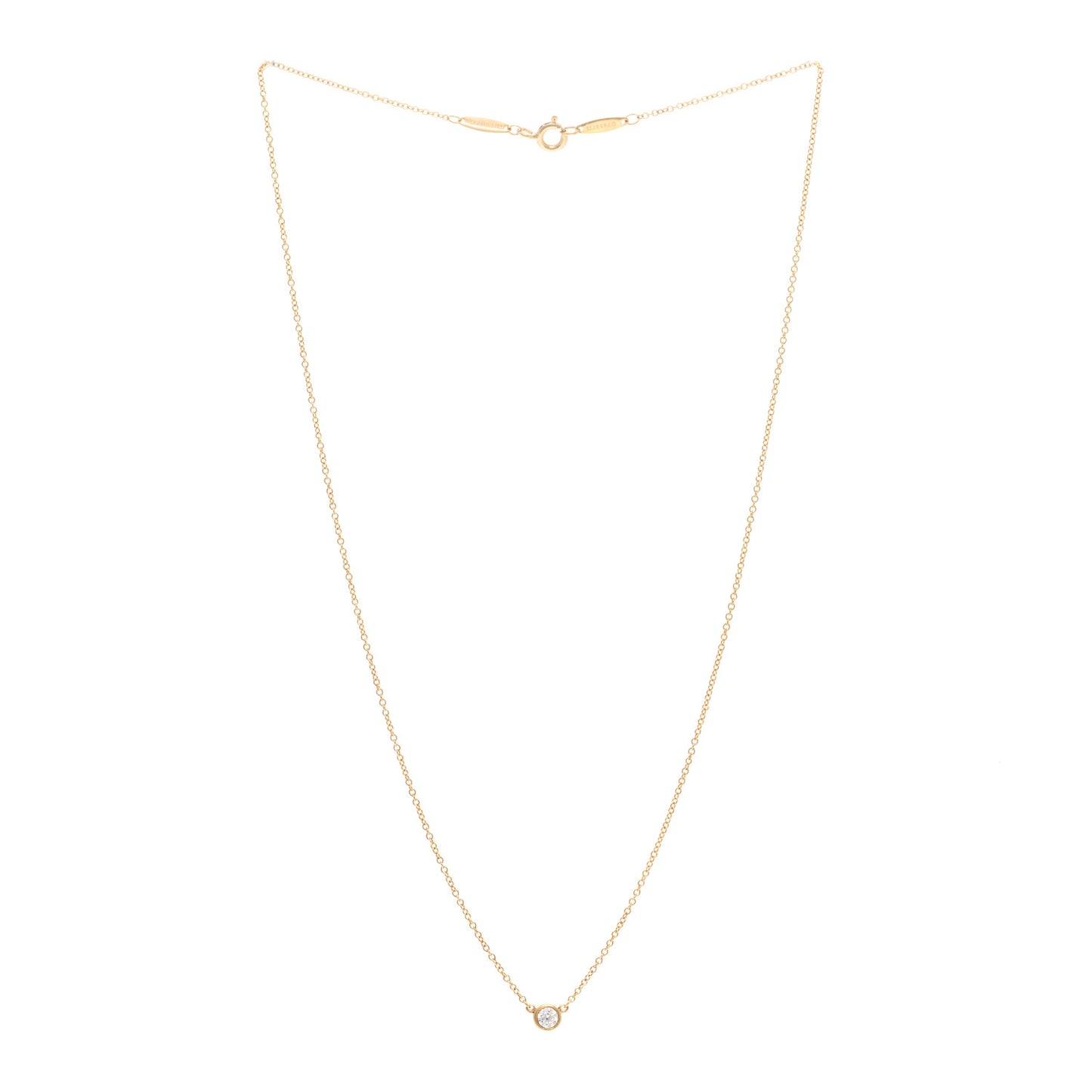 18K Yellow Gold Diamond .17ct Elsa Peretti Diamonds by the Yard Pendant Necklace