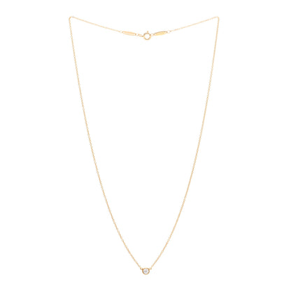 Tiffany 18K Yellow Gold Diamond .17ct Elsa Peretti Diamonds by the Yard Pendant Necklace 3 of 5