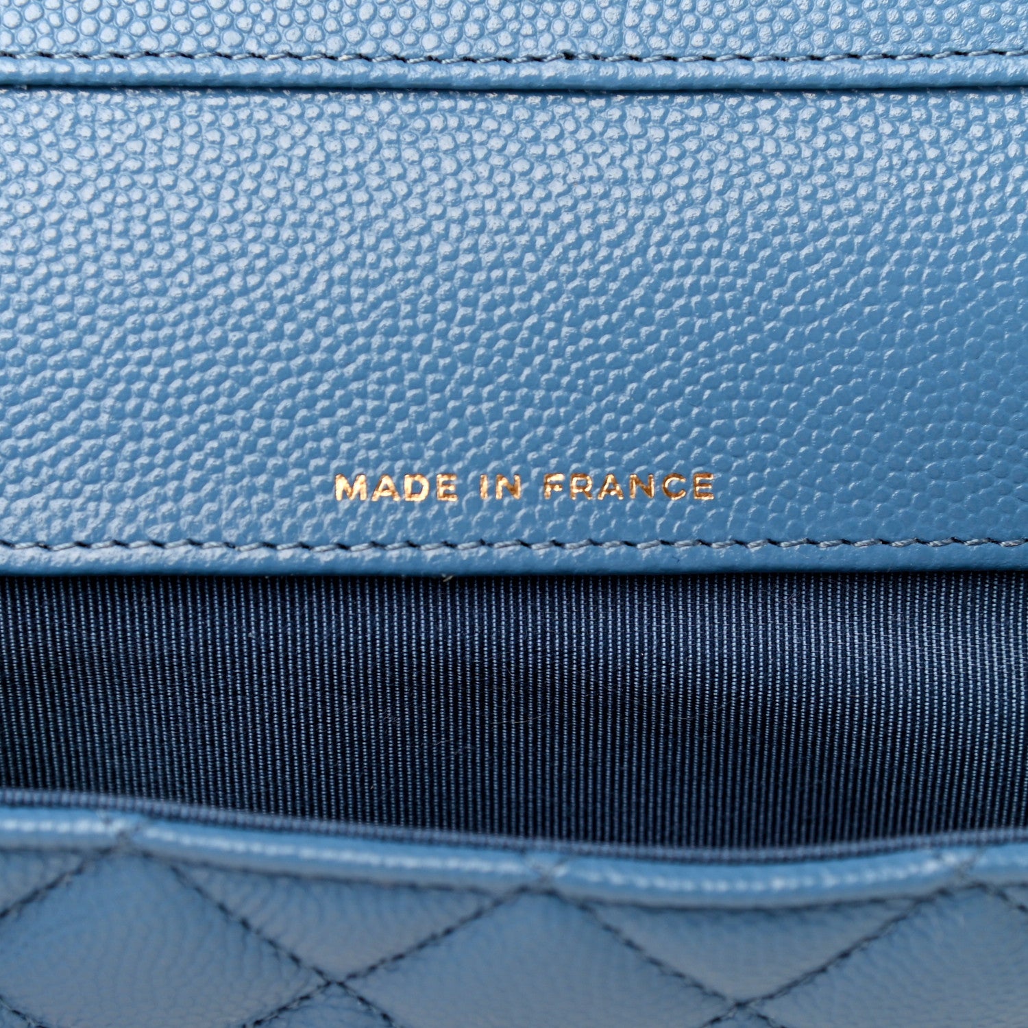 Chanel Caviar Quilted Glasses Case With Chain Blue 5 of 6