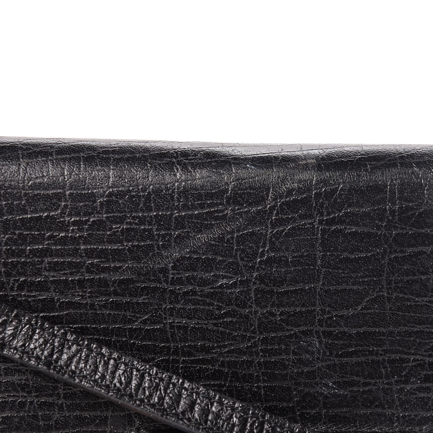 Gucci Textured Calfskin Bamboo Bar Clutch Black 15 of 15