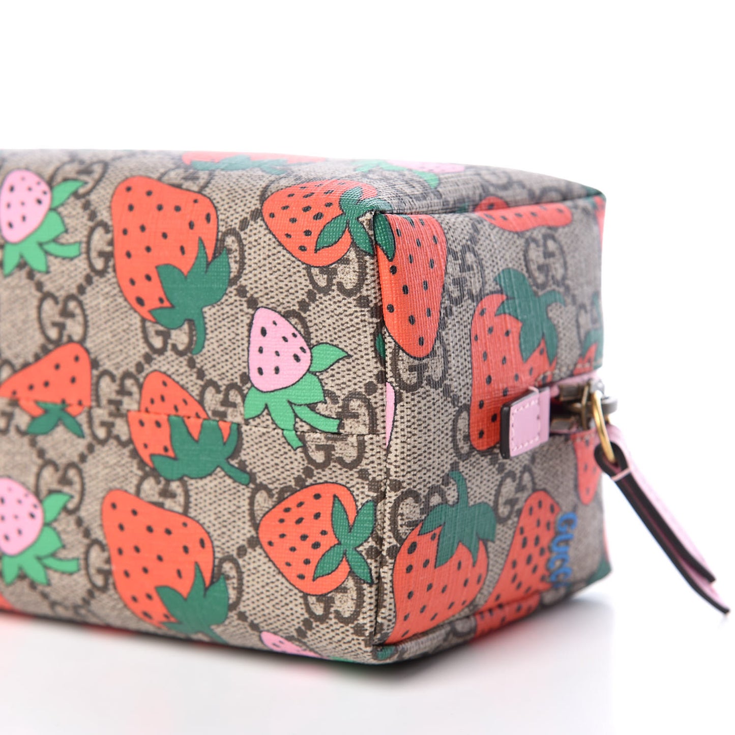 GG Supreme Monogram Strawberry Cosmetic Case