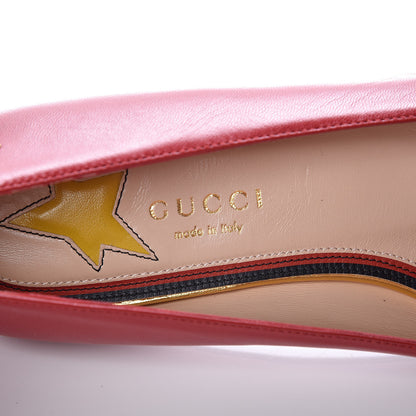 Gucci Calfskin Web Bow Ballerina Flats 37 Red 7 of 9