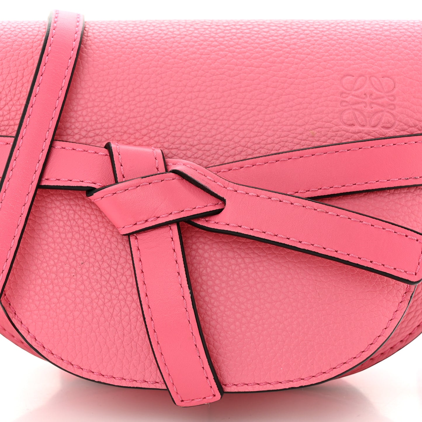 Grained Calfskin Mini Gate Crossbody Bag Wild Rose