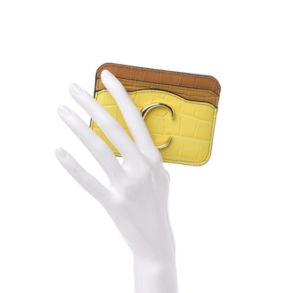 Chloe Crocodile Embossed Calfskin C Card Holder Joyful Yellow Tricolor 2 of 8