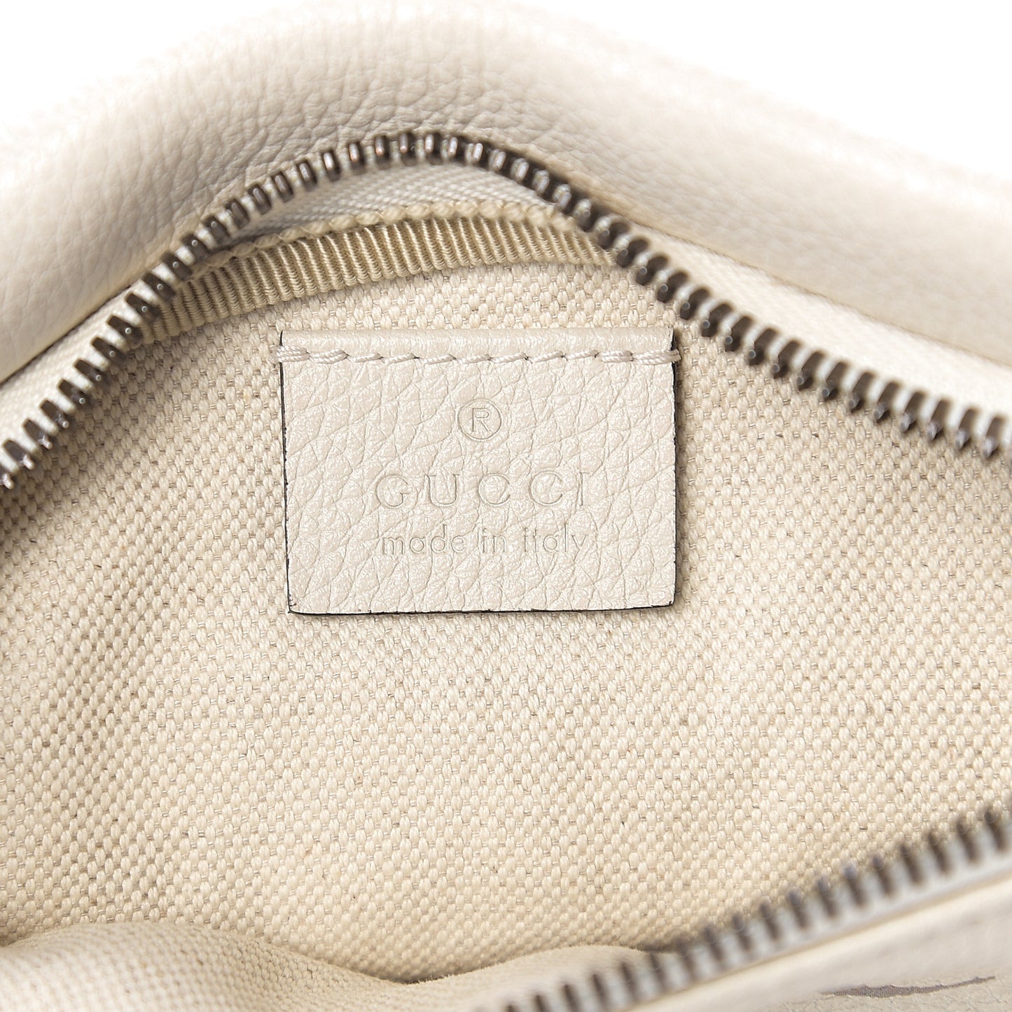 Grained Calfskin Small Logo Belt Bag White