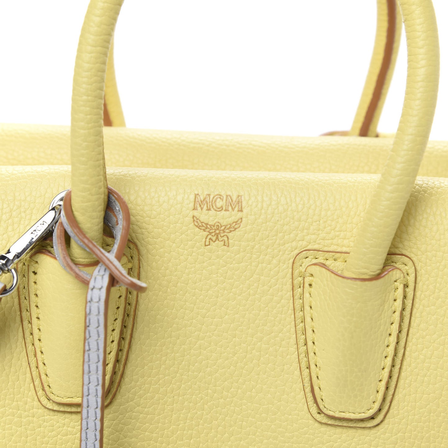 Grained Calfskin Mini Milla Tote Custard Yellow