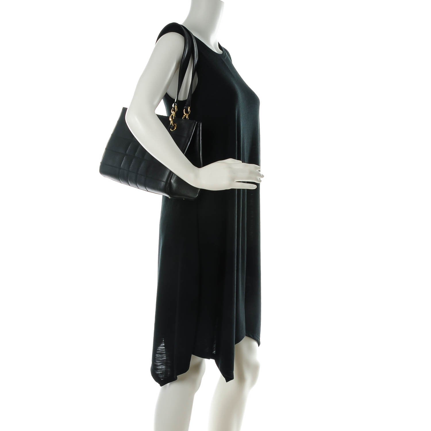 Chanel Caviar Square Stitched Shoulder Bag Black 2 of 7