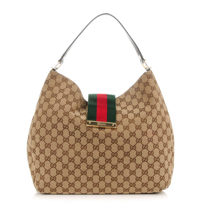 Gucci Monogram Large New Ladies Web Hobo Dark Brown 1 of 7