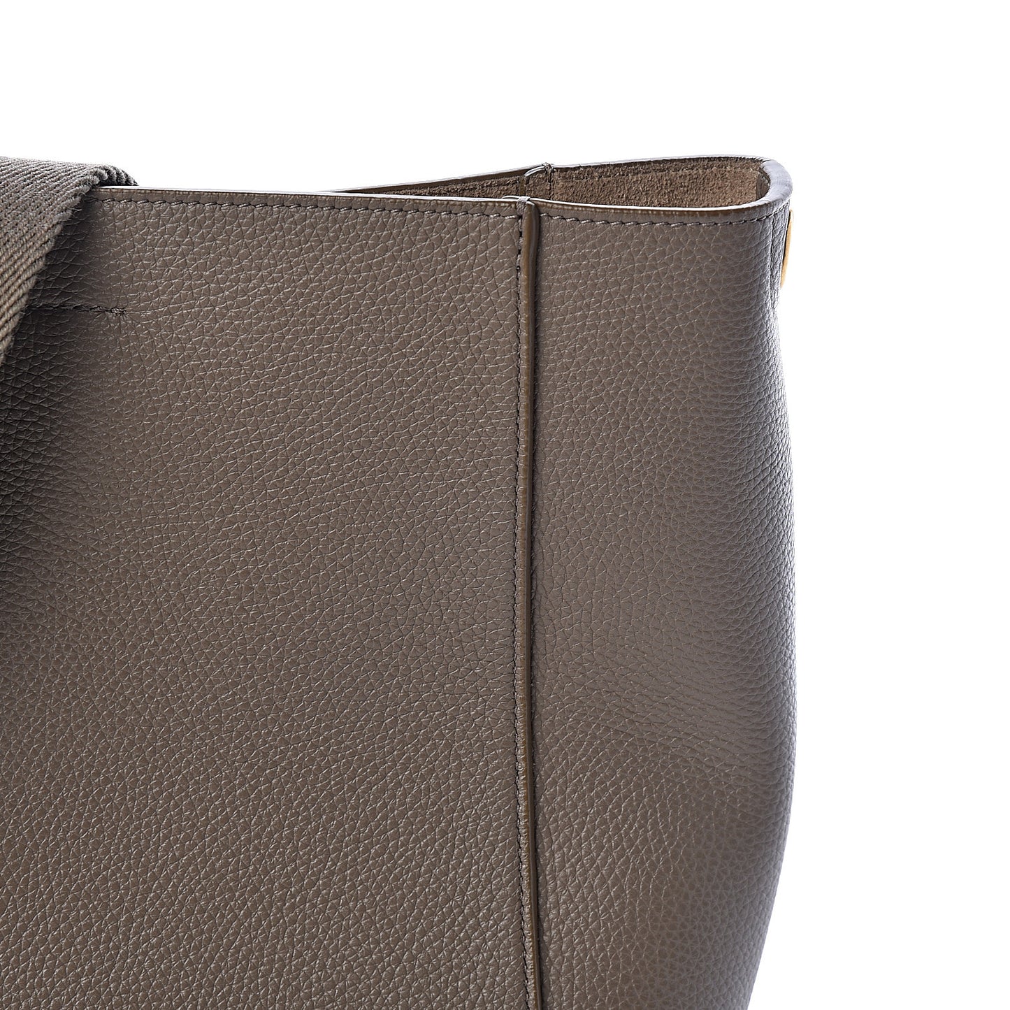 Grained Calfskin Small Sangle Bucket Bag Taupe