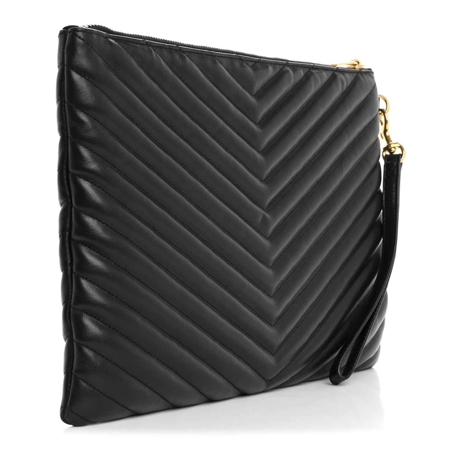 Calfskin Matelasse Monogram Cassandre Tablet Pouch Black