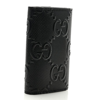 Gucci Calfskin GG Tennis Embossed 6 Key Holder Case Black 3 of 6
