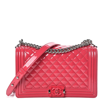 Chanel Patent Calfskin New Medium Plexiglass Boy Flap Pink 1 of 11