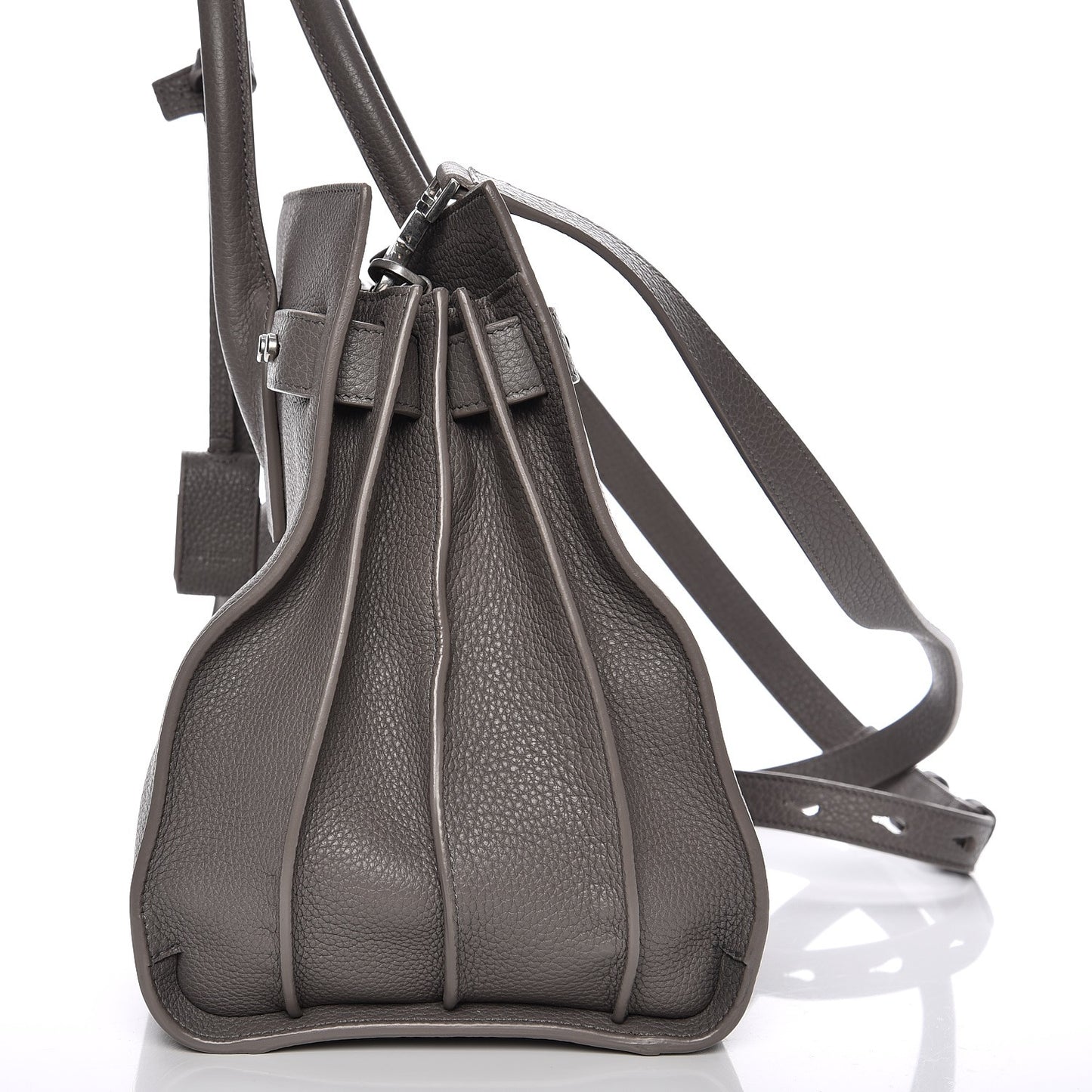 Grained Calfskin Small Supple Sac De Jour Fog