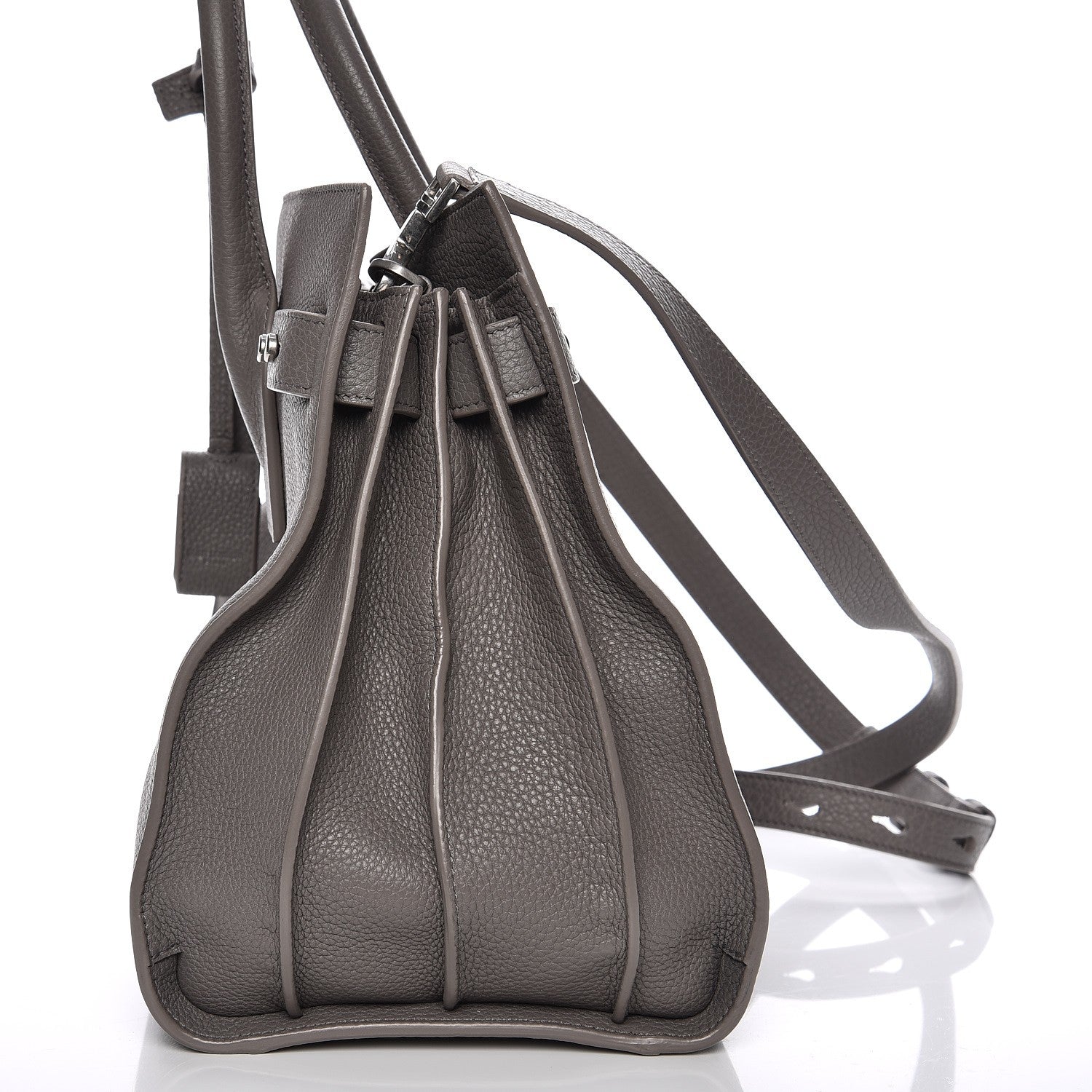 Saint Laurent Grained Calfskin Small Supple Sac De Jour Fog 9 of 9