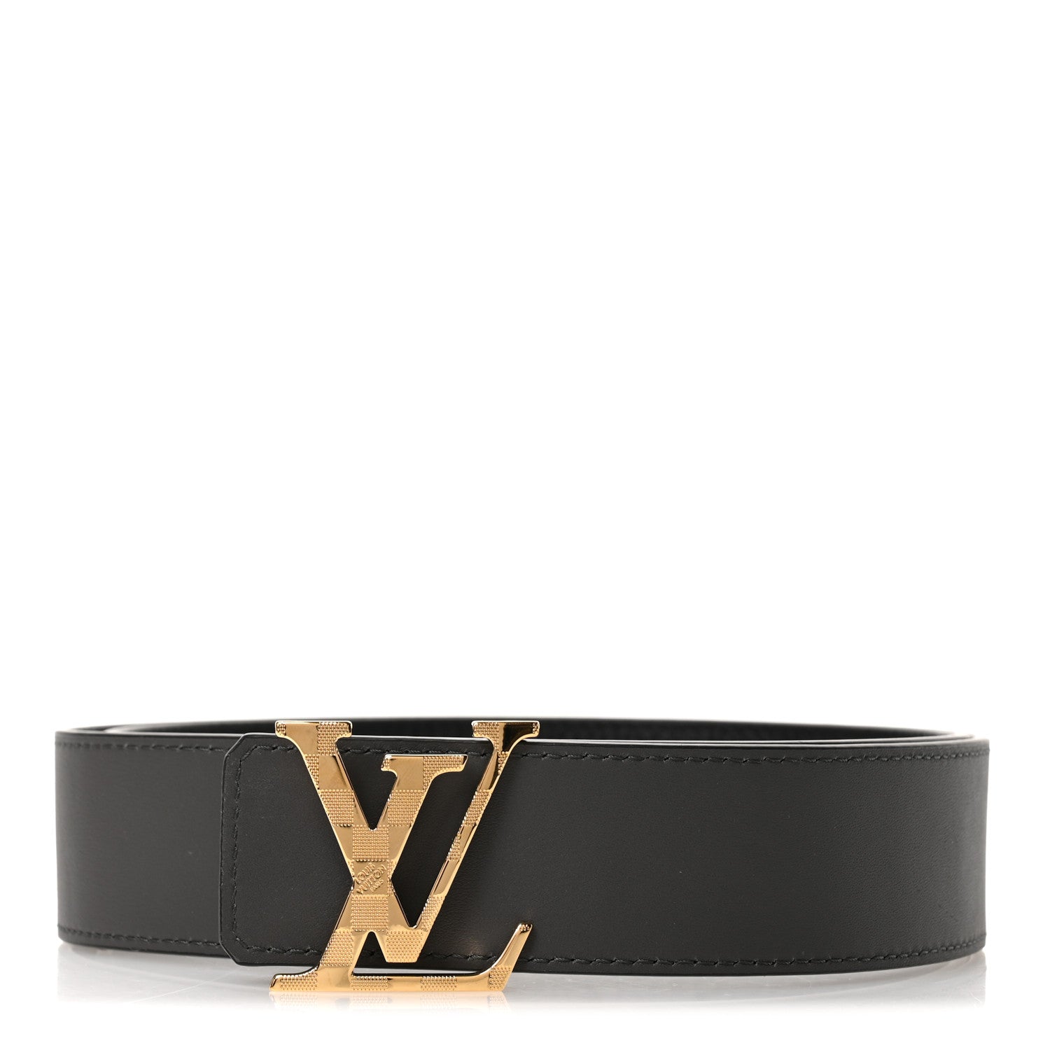 Louis Vuitton Calfskin 40mm Damier LV Initiales Reversible Belt 85 34 Gray Black 2 of 8