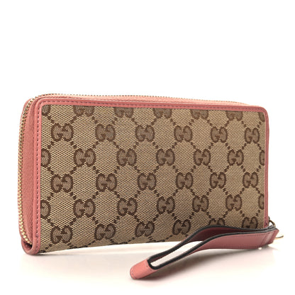 Gucci Monogram Heart Zip Around Wallet Wristlet Beige Pink 3 of 8