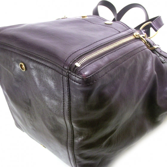 Saint Laurent Leather Downtown Tote Violet 5 of 11