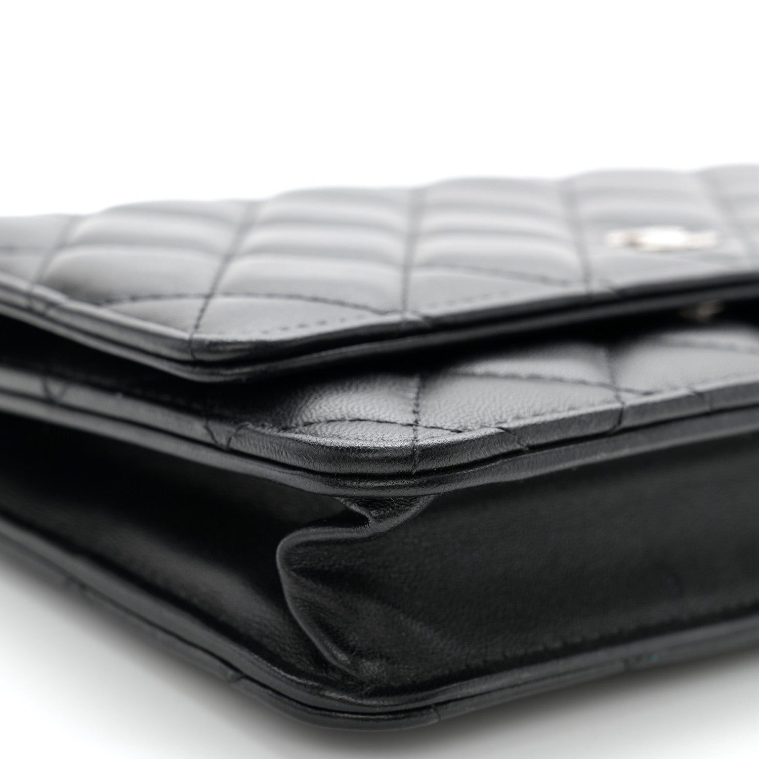 Chanel Lambskin Quilted Wallet On Chain WOC Black 11 of 12