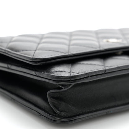 Chanel Lambskin Quilted Wallet On Chain WOC Black 11 of 12