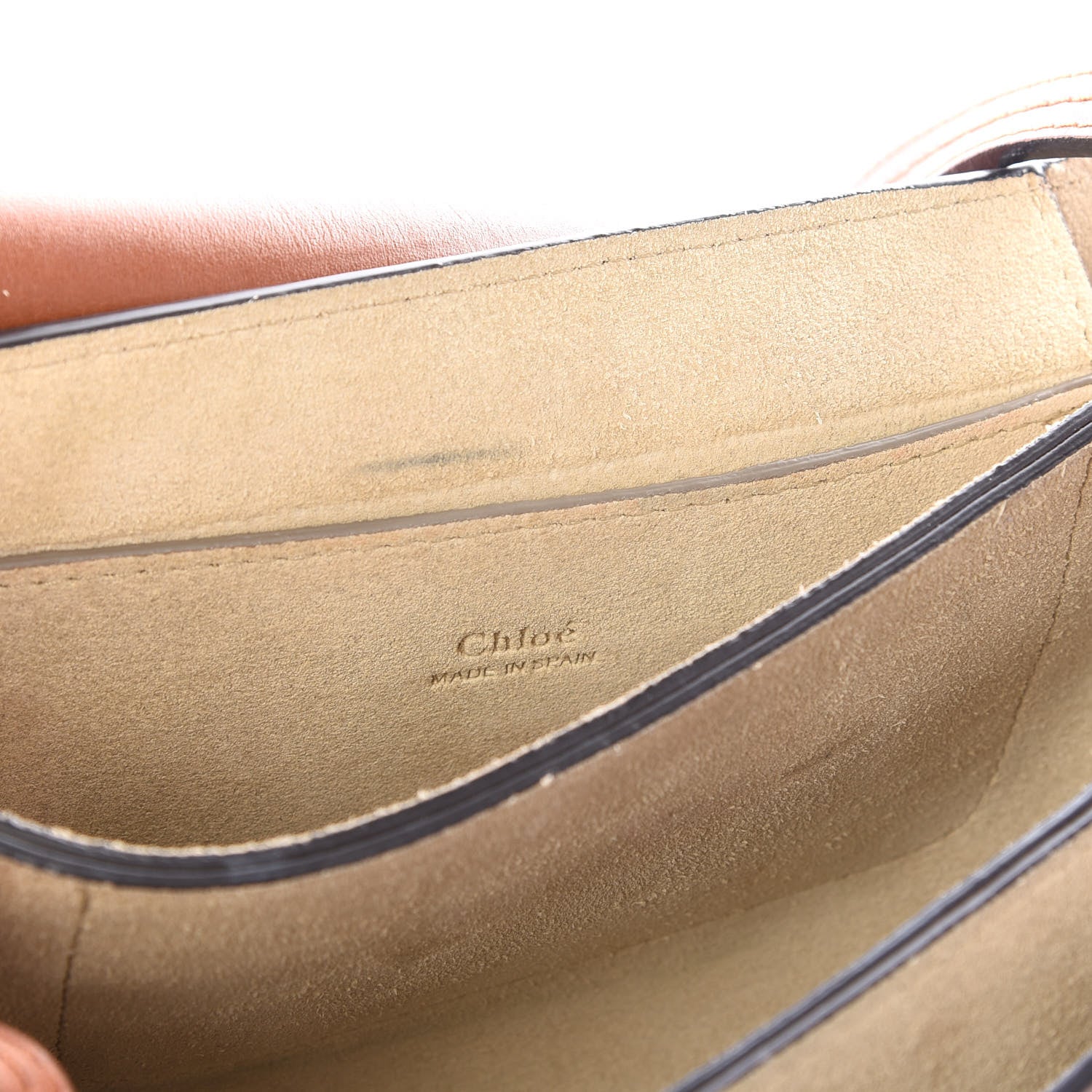 Chloe Suede Calfskin Small Faye Shoulder Bag Tobacco 7 of 9