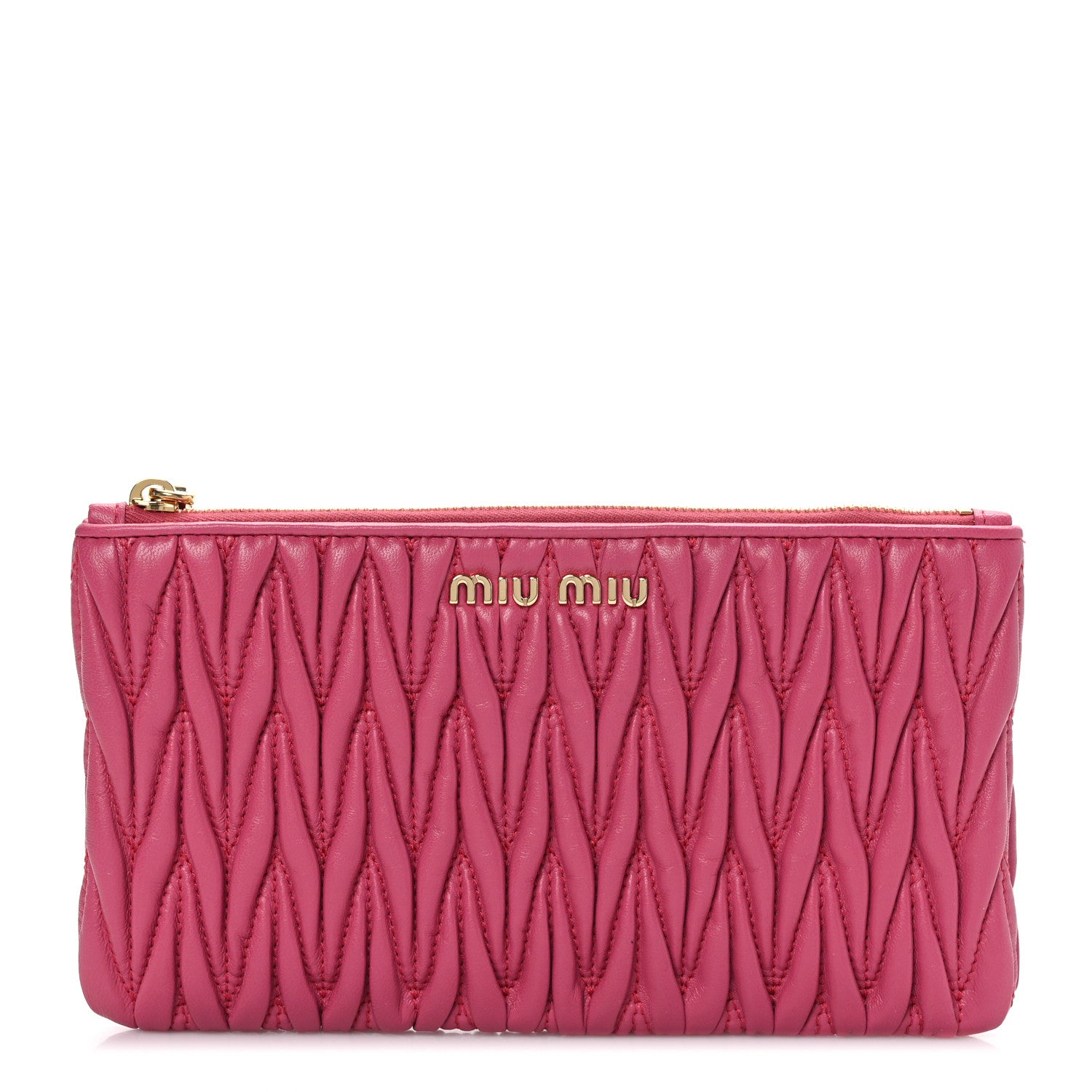 Miu Miu Nappa Matelasse Lux Pouch Fuxia 1 of 8