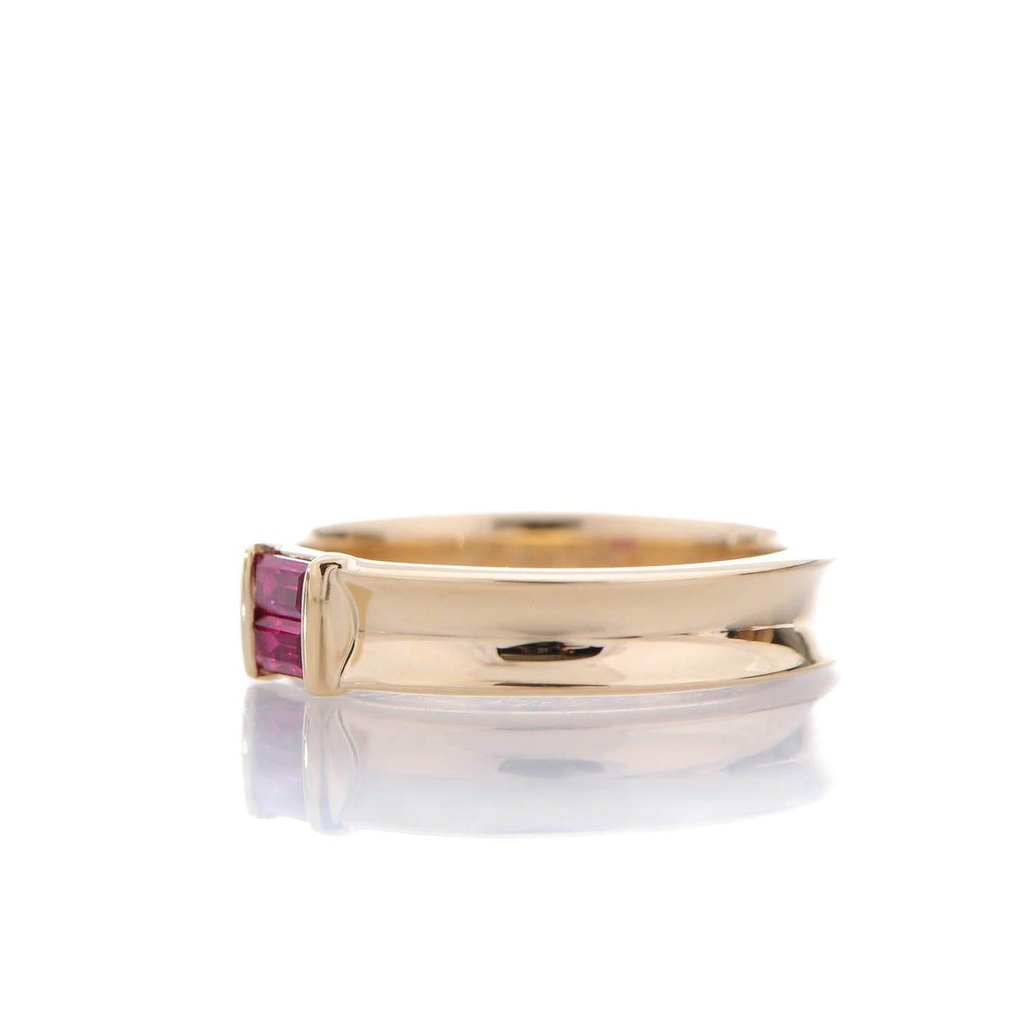 18K Yellow Gold Ruby Stacking Ring 54 7