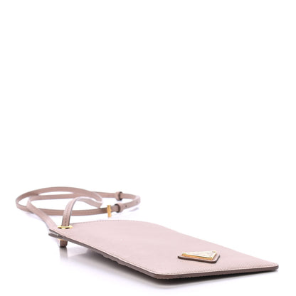 Prada Saffiano Triangle Phone Case Pouch Cammeo 4 of 4