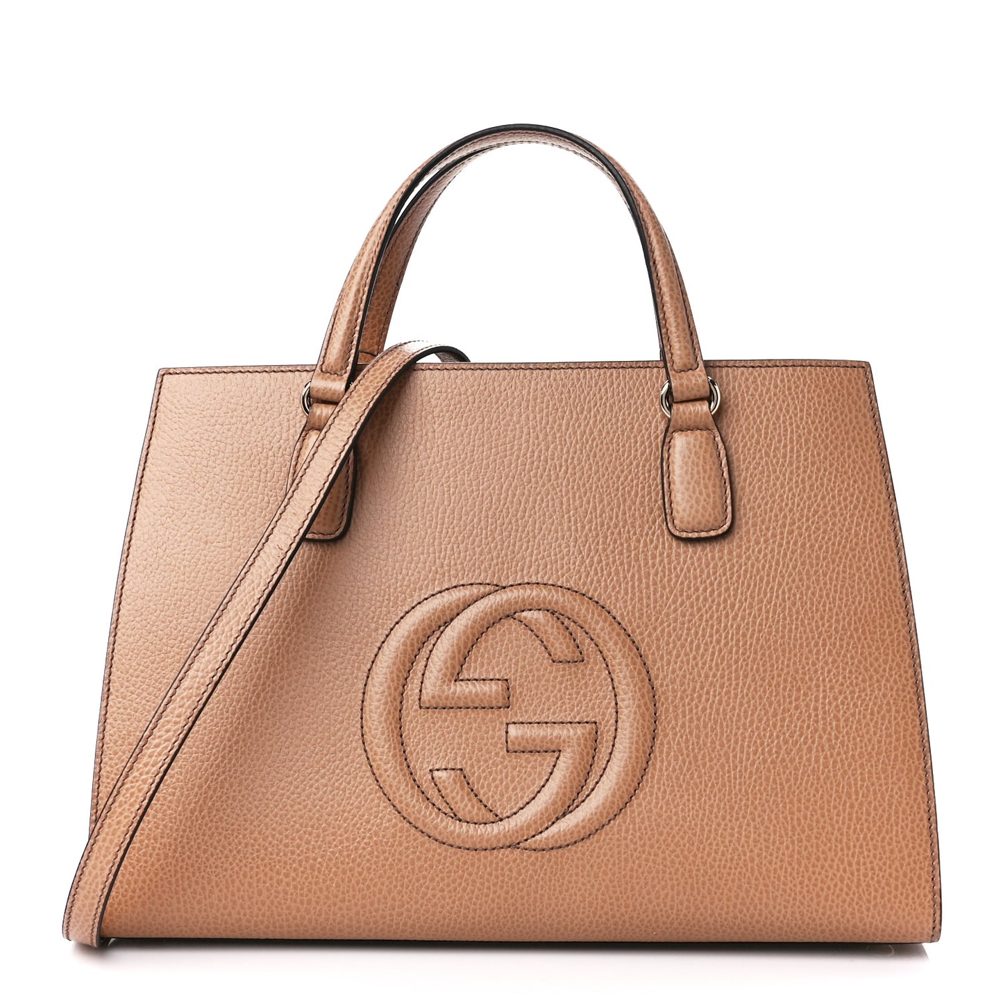Dollar Calfskin Medium Soho Top Handle Satchel Camelia