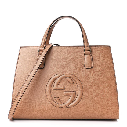 Gucci Dollar Calfskin Medium Soho Top Handle Satchel Camelia 1 of 13