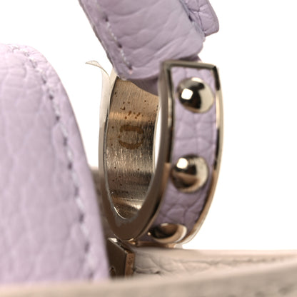 Louis Vuitton Taurillon Mother of Pearl Flower Chain Capucines Mini Quartz Misty 10 of 11