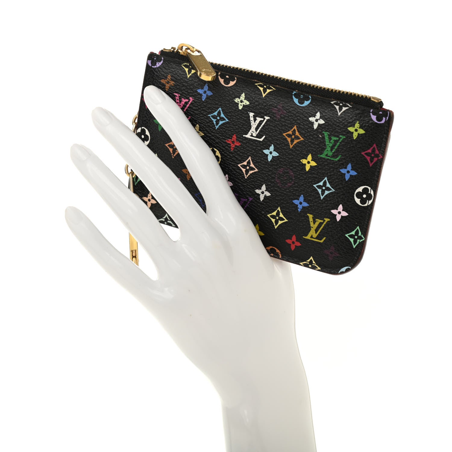 Louis Vuitton Monogram Multicolor Key Pouch Black Grenade 2 of 9