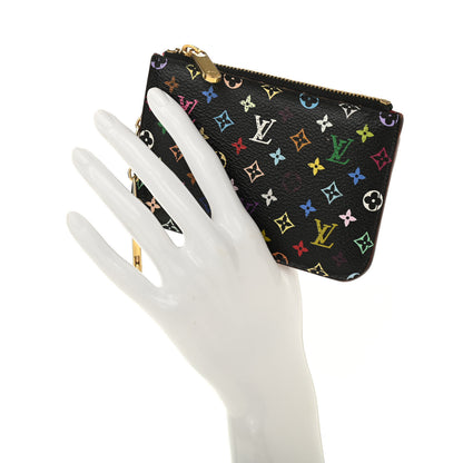 Louis Vuitton Monogram Multicolor Key Pouch Black Grenade 2 of 9