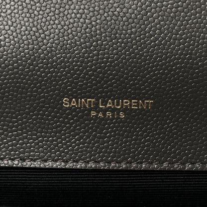 Saint Laurent Grain De Poudre Textured Mixed Matelasse Triquilt Medium Monogram Satchel Pebble 6 of 11