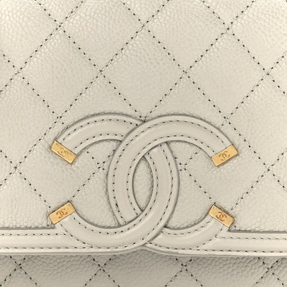 Chanel Caviar Quilted Small CC Filigree Flap Light Beige 8 of 11