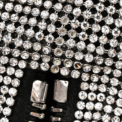 Alexander Wang Mesh Crystal Rhinestone Mini Scrunchie Clutch Black Silver 5 of 12