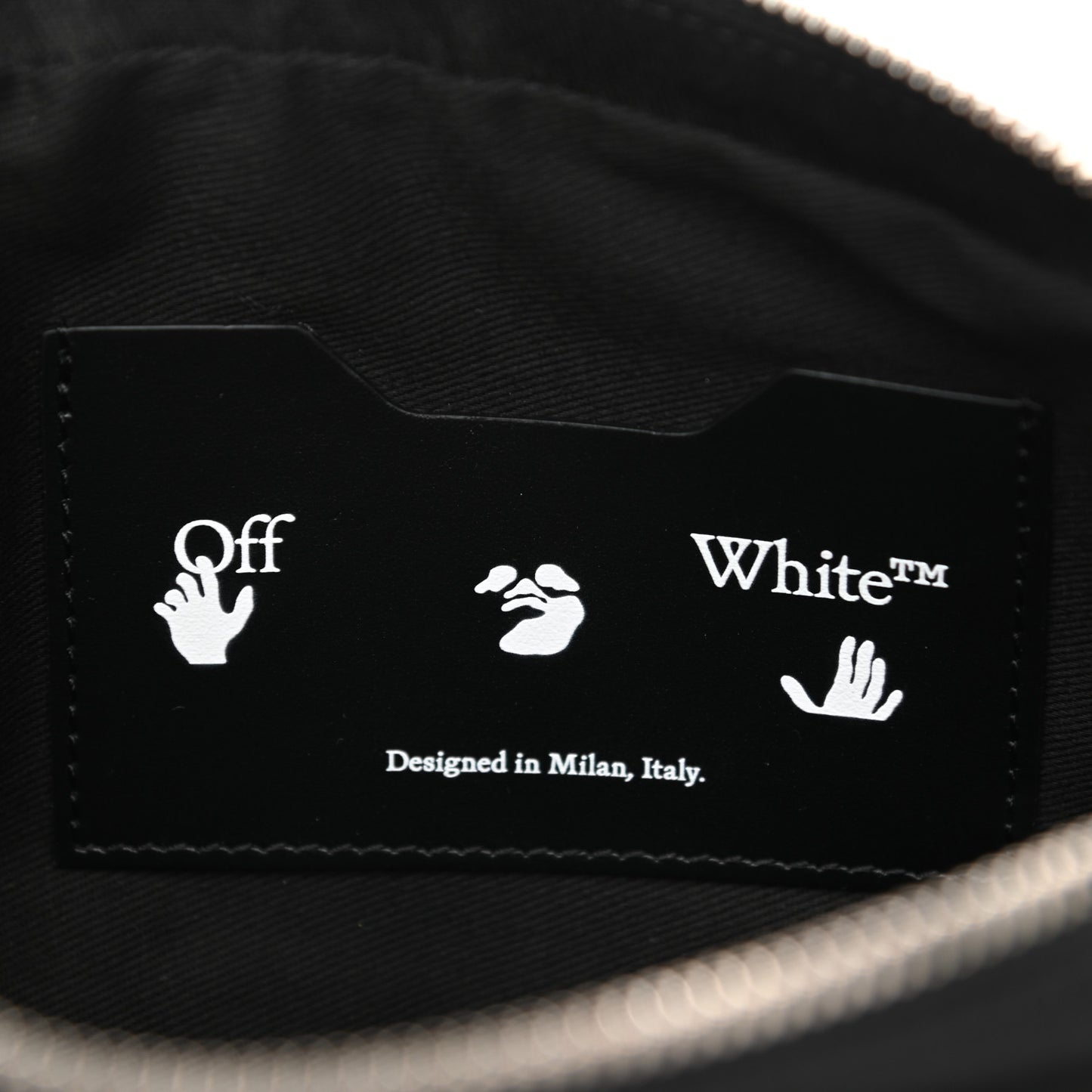 Nylon Logo Print Double Crossbody Bag Black