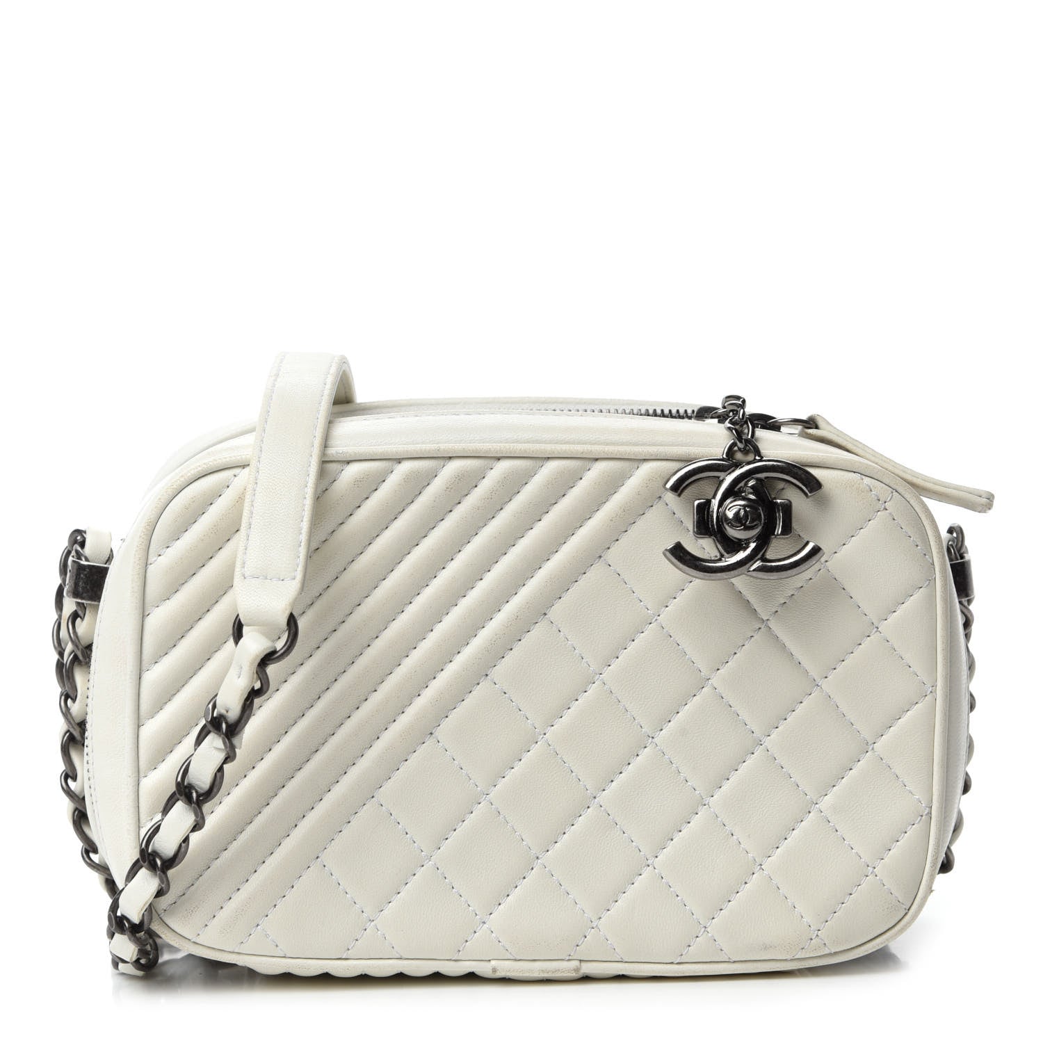Chanel Lambskin Small Coco Boy Camera Case White 1 of 13